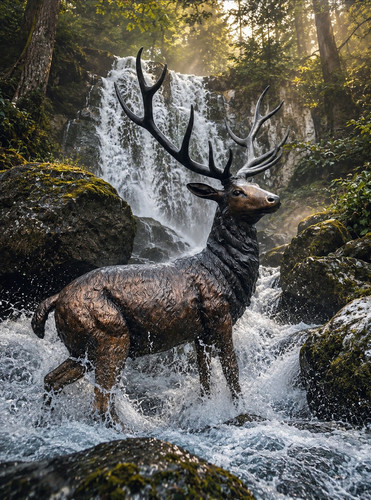 Bronze stag life size - bronze,