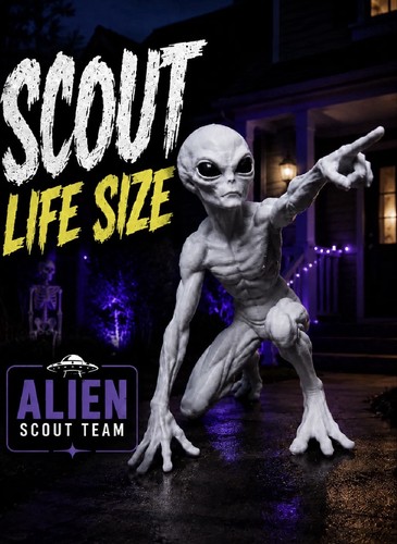 Life size alien scout - life, statue