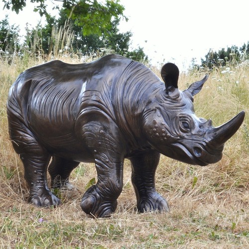 Rhino metal garden - , sculpture